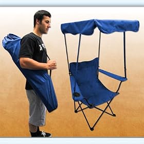 Folding Canopy Chair Beach Chair with Bag (Blue)