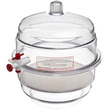 Bel-Art Scienceware 420220000 Polycarbonate Bottom Space Saver Vacuum Desiccator, 19.7cm ID, 23cm Flange OD, 26cm Height, 19cm Plate Size