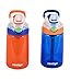 Contigo Kids Water Bottle, 2 Pack Autospout Gizmo - Plastic, 14oz - Leak and Spill Proof Bottles, Ideal for Travel and Activities, Easy-Clean and Dishwasher Safe - Press The Button For Pop Up Straw