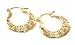 Beautiful 24k Gold Layered GL Diamond Cut Hoop Earrings (1