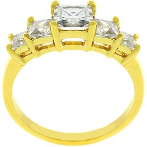 5 Stone Anniversary Ring In Gold- Size- 05