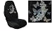 Car Truck SUV Butterflies Print Seat Covers 2 Black Universal Butterfly Print Vehicle Bucket Seatcovers