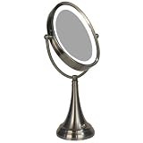 Zadro Products, Inc. GJ-AT9R-YZ1R Zadro LEDOVLV410 LED Lighted 10X-1X Oval Table Top Vanity Mirror