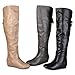 Brinley Co. Womens Buckle Detail Inside Pocket Faux Leather Boots