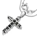 Black Cross Necklace with CZ Including Necklace