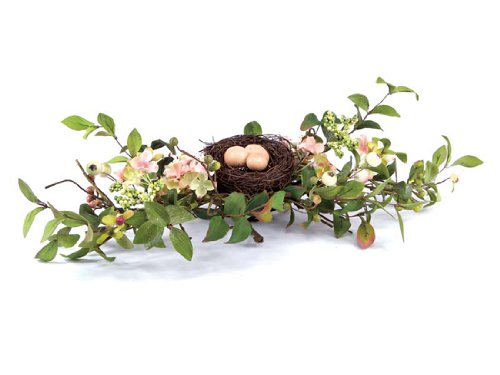 Pack of 2 Songbird Decorative Silk Hydrangea/Berry/Nest Centerpieces 27