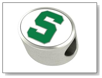 PREMIUM Michigan State Spartans MSU Jewelry Beads and Charms Fits Most European Style Bracelets. High Quality Bead In Stock for Fast Shipping. Officially Licensed