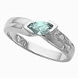 14K White Gold Aquamarine Ring