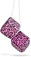 Pink Leopard Fuzzy Dice one pair
