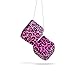 mAuto 3696 Fuzzy Car Dice, Premium Hanging Dice for Vehicles - Pink Leopard
