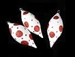 Set 3 Peppermint Twist Shatterproof White Polka Dot Finial Christmas Ornaments