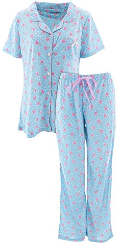 Sag Harbor Women's Blue Roses Pajamas