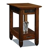 Slatestone  Oak Chairside End Table - Rustic Oak Finish