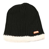 Anaheim Ducks Faux Fur Ribbed Knit Beanie (Black)
