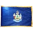 Maine 3x5ft Nylon Flag with Indoor Pole Hem and Fringe