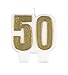 Gold Number 50 Birthday Candle