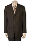 Men's Brown Pinstripe 100% Pure Wool (SUPER 120) 3-button, flap
pocket styling