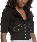 XOXO Juniors' Cropped Ribbed Jacket, Black, Small