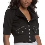 XOXO Juniors' Cropped Ribbed Jacket, Black, Small