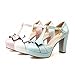 Latasa Women's Cute Bow T-strap High Heel Platform Round Toe Pumps, Sandal