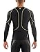 SKINS Men's A400 Compression Long Sleeve Top, Black/Yellow Logo Line, X-Large