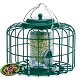 Wild Bird Feeder - Squirrel & Predator Proof Mini Seed Feeder Green