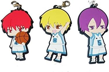 Key Chain Key Ring Cellphone Charm Cellphone Chain for Anime Kuroko no Basuke Seijuurou Akashi Ryouta Kise Atsushi Murasakibara (Pack of 3)