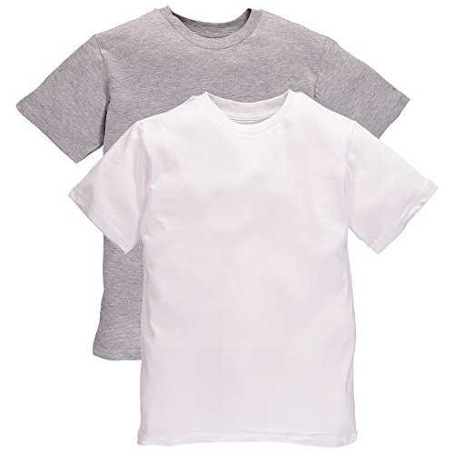 Calvin Klein Underwear Boys' Crewneck T-Shirt - 2 Pack - Grey/White - Large (12/14)
