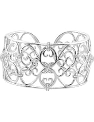 Diamond Cuff Bracelet Sterling Silver 1/3 Ct Tw Diamond Bangle Bracelet