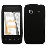 Solid Black Silicone Skin Gel Cover Case For Samsung Galaxy Prevail M820
