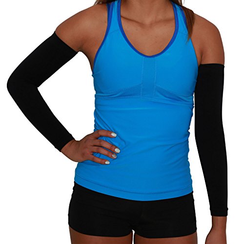 Compression Arm Sleeves - Golf Sun UV Protection - Cycling Arm Warmer - Baseball Sleeve - Basketball Shooter Arm Sleeve - Reduce Elbow Pain and Prevent Arm Fatigue -