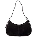 Maxam(tm) Solid Genuine Suede Leather Clutch (Black)