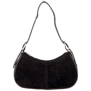 Fashionable Solid Genuine Suede Leather Clutch (Black)