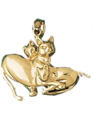 Dazzlers Solid 14k Gold Cats Charm Pendant Available in three colors from jewelsberry (weights: 8.5 grams only)