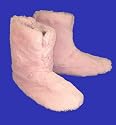 Ladies Soft Fluffy Pink Eskimo Boot Bootee Slippers
