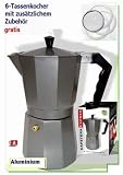 Espressokocher Kaffeekocher Espresobereiter Espresso Maker Dunkel 6 Tassen