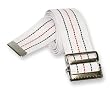 Bariatric Gait Belt - White Striped with Metal Buckle