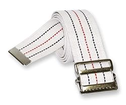 Bariatric Gait Belt - White Striped with Metal Buckle