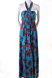 Lani Convertible Wrap Hawaiian Island Print Tube Long Maxi Jersey Dress