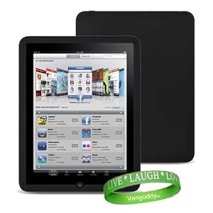 Apple Ipad Tablet Skin Case Cover ( ipad Tablet 3G , ipad Tablet wifi , ipad Tablet wifi + 3G, 16gb, 32 gb , 64gb ) ** BLACK ** + Vangoddy Live * Laugh * Love Wrist band