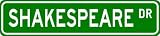 SHAKESPEARE Street Sign ~ Personalized Family Lastname Sign ~ Gameroom, Basement, Garage Sign **