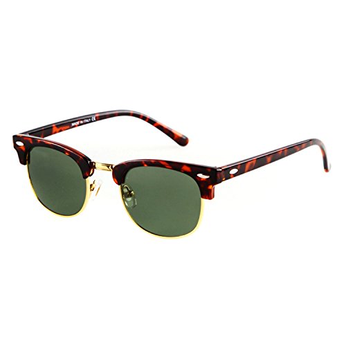 Flowertree Unisex Rs5141 Browline 47mm Sunglasses (leopard+green)