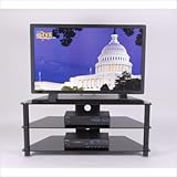 RTA Home and Office Black Glass 45 Inch Wide Plasma ,LCD TV Tv Stand