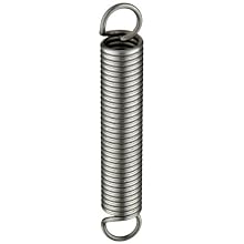 Music Wire Extension Spring, Steel, Inch, 0.36" OD, 0.049" Wire Size (Pack of 10)
