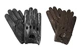 Isotoner Mens Smooth Leather Driving Glove With Covered Snap