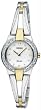 Women's Two Tone Bangle Style Dress Solar Quartz White Dial