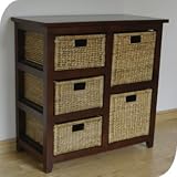 Outdoor Living : Pine and Water Hyacinth 5 Drawer Unit