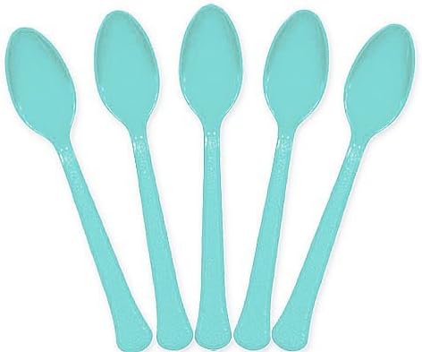 Extra Heavy Weight Plastic Spoons | 20ct (Robin's Egg Blue)