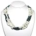 HinsonGayle Triple Strand Black Cultured Pearl and Howlite Torsade Necklace