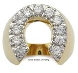 14K Gold Plated Good Luck Horse Shoe Mens CZ
